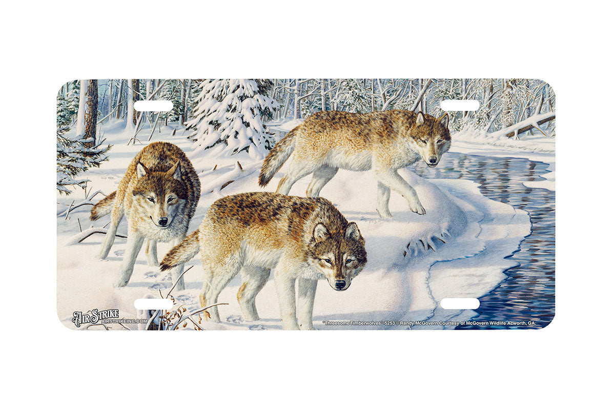 "Threesome Timberwolves" - Decorative License Plate