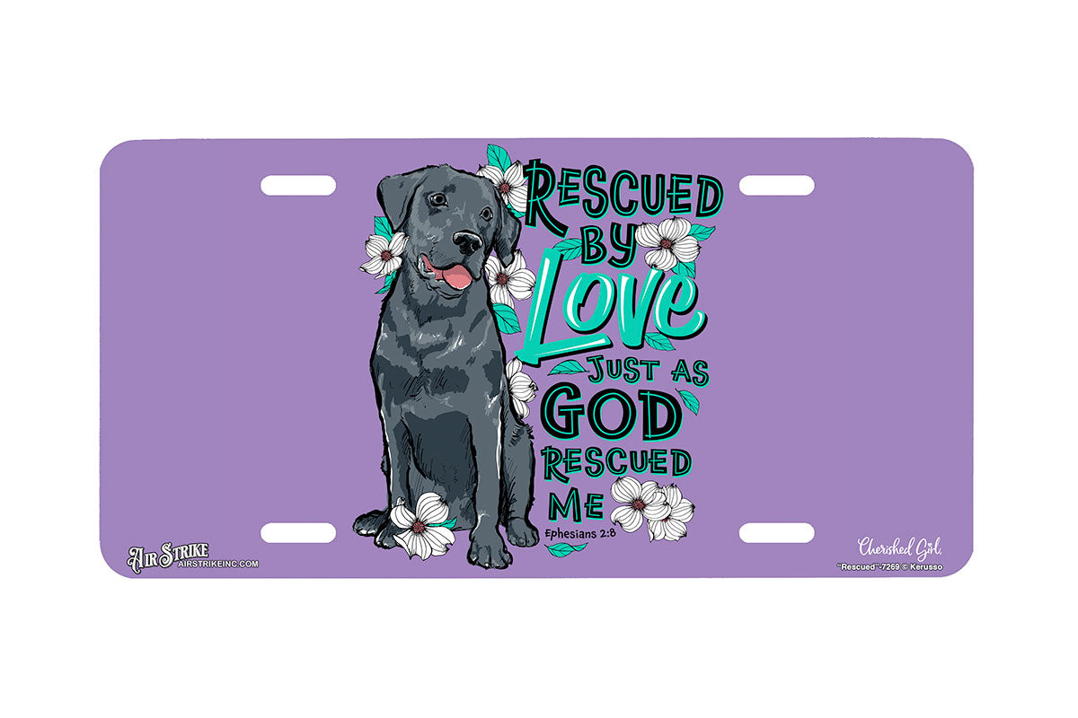 "Rescued" - Decorative License Plate