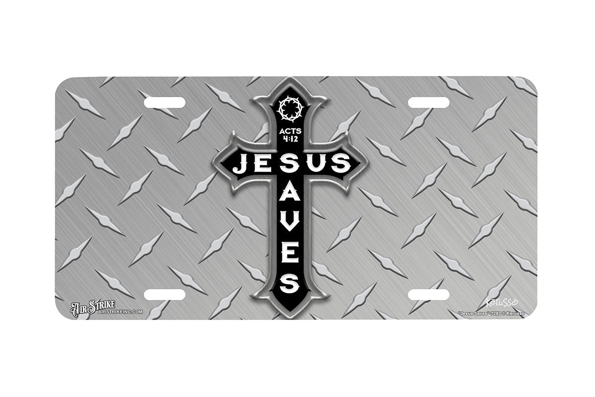 "Jesus Saves" - Decorative License Plate