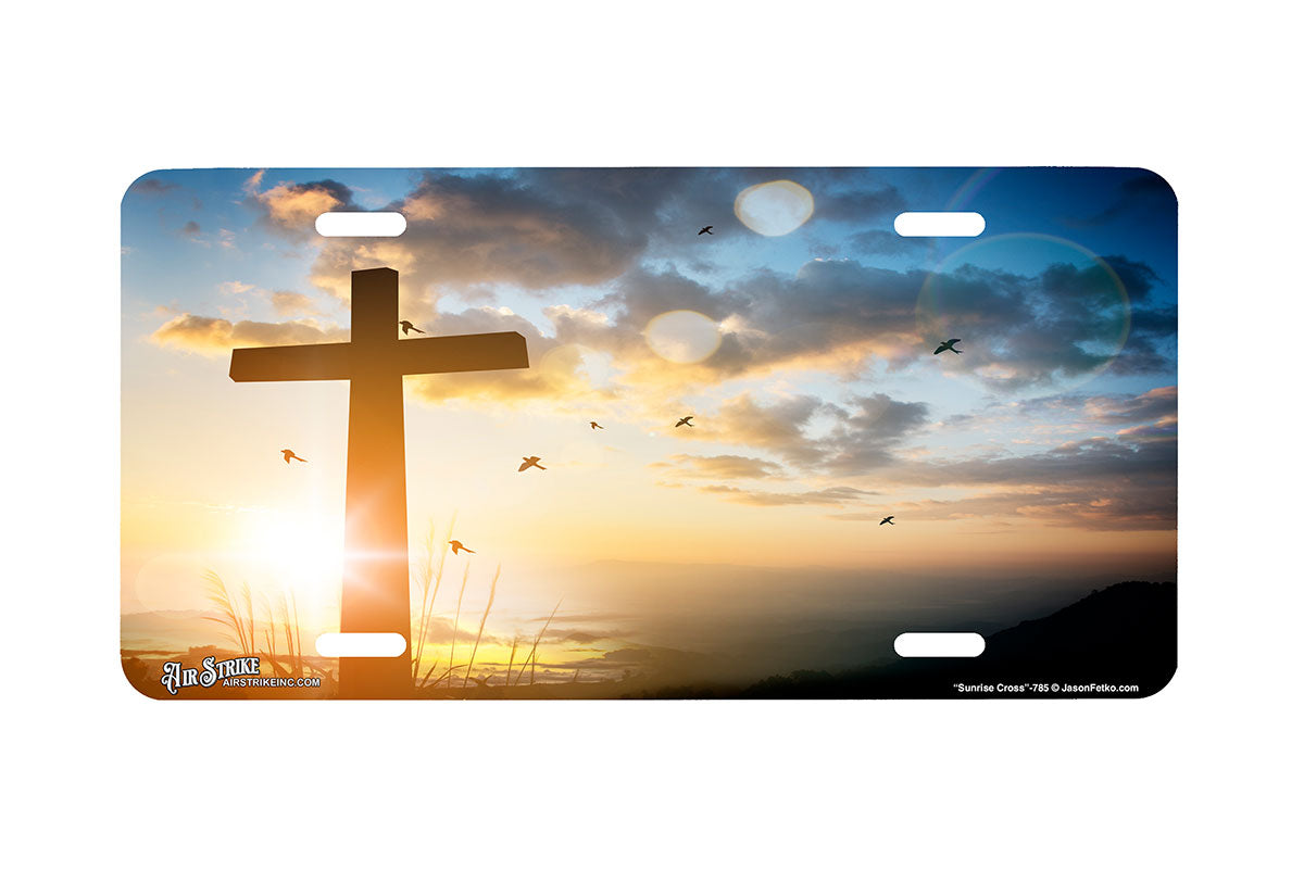 "Sunrise Cross" - Decorative License Plate
