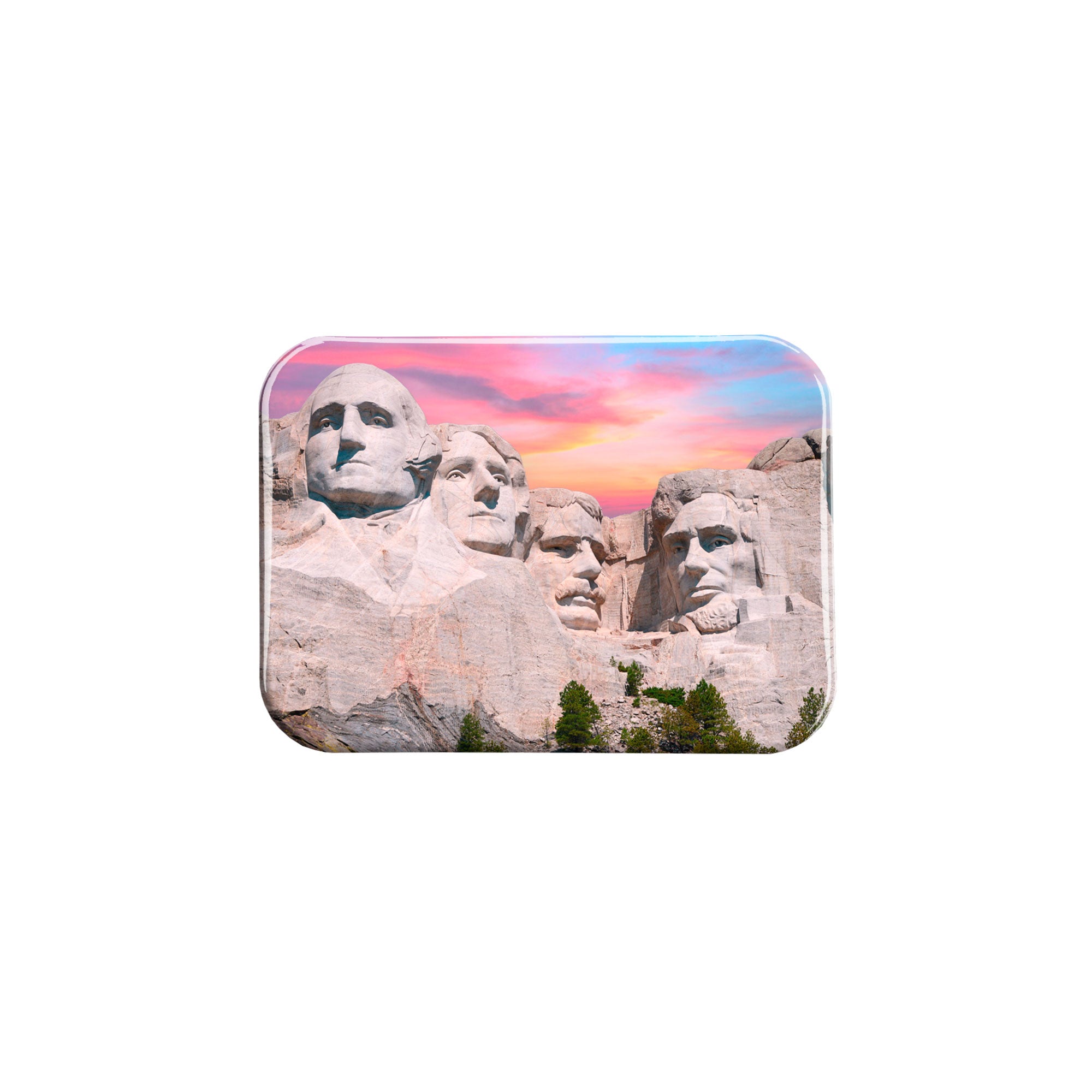 "Mount Rushmore at Sunset" - 2.5" X 3.5" Rectangle Fridge Magnets